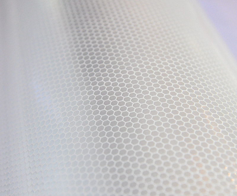 Hvidt reflekterende honeycomb vinyl klistermærkematerialer